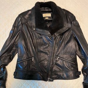 Michael Kors Leather Moto Jacket